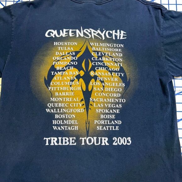 Queensryche Tribe Tour 2003 Band Shirt 2 Sided Men's Size Large VINTAGE Faded - Picture 6 of 9